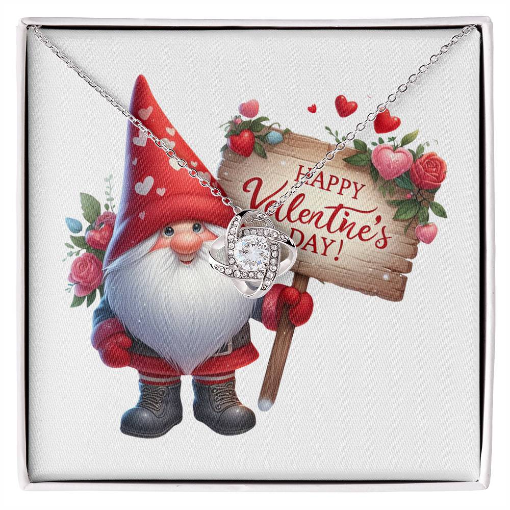 Happy Valentine's Day Gnomes 019 - Love Knot Necklace