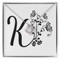 Botanical Monogram K - Love Knot Necklace