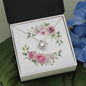 Watercolor Pink Floral Frame 2 - Love Knot Necklace