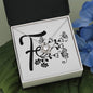 Botanical Monogram F - Love Knot Necklace