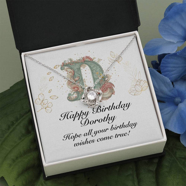 Happy Birthday Dorothy v01 - Love Knot Necklace - Unique Gifts Store