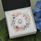 Boho Flowers Wreath Watercolor 07 - Love Knot Necklace