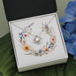 Boho Flowers Wreath Watercolor 19 - Love Knot Necklace