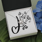 Botanical Monogram J - Love Knot Necklace