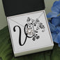 Botanical Monogram V - Love Knot Necklace