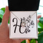 Botanical Monogram H - Love Knot Necklace