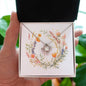 Boho Flowers Wreath Watercolor 09 - Love Knot Necklace