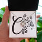 Botanical Monogram C - Love Knot Necklace