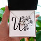 Botanical Monogram U - Love Knot Necklace