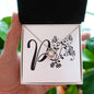 Botanical Monogram P - Love Knot Necklace