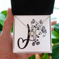 Botanical Monogram J - Love Knot Necklace