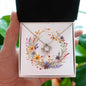 Boho Flowers Wreath Watercolor 14 - Love Knot Necklace