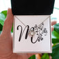 Botanical Monogram M - Love Knot Necklace