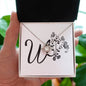 Botanical Monogram W - Love Knot Necklace