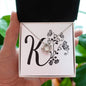 Botanical Monogram K - Love Knot Necklace