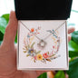 Boho Flowers Wreath Watercolor 17 - Love Knot Necklace