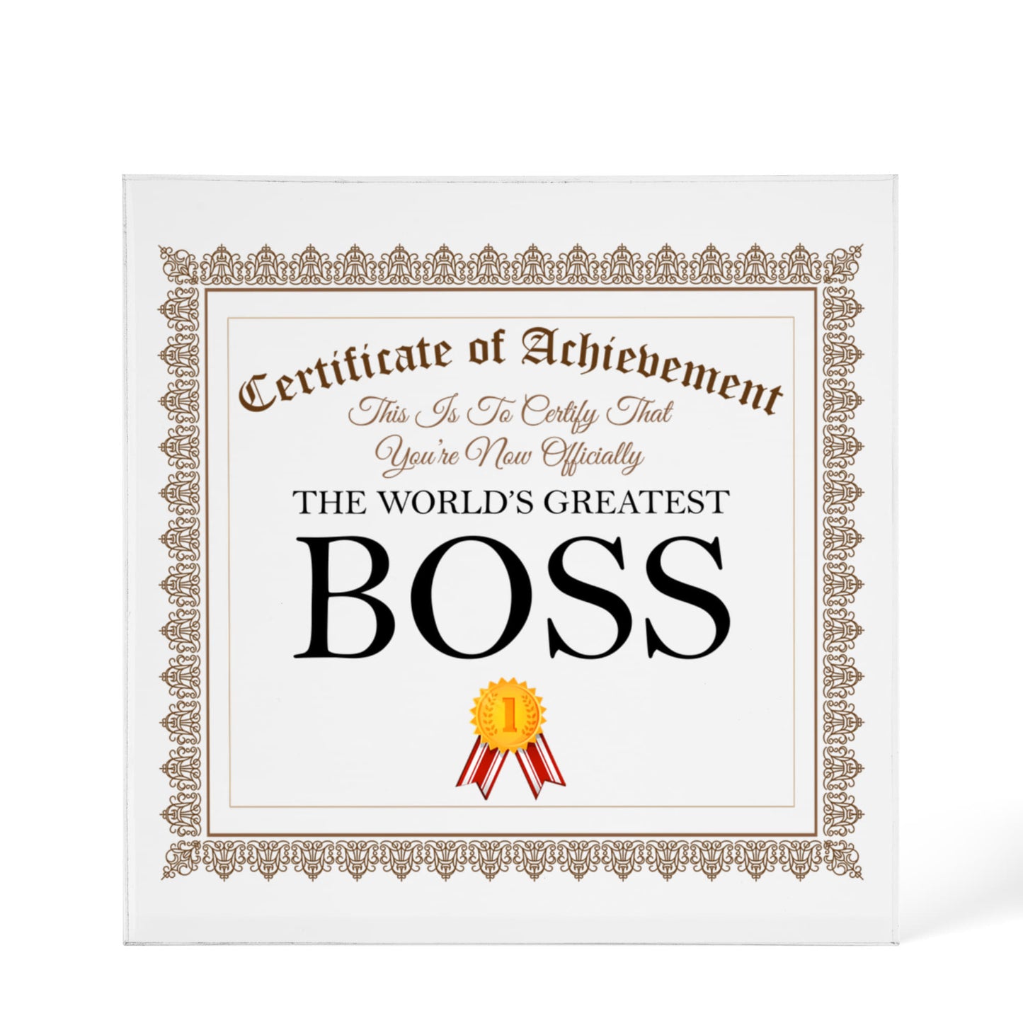 World's Greatest Boss - 6" x 6" Acrylic Block