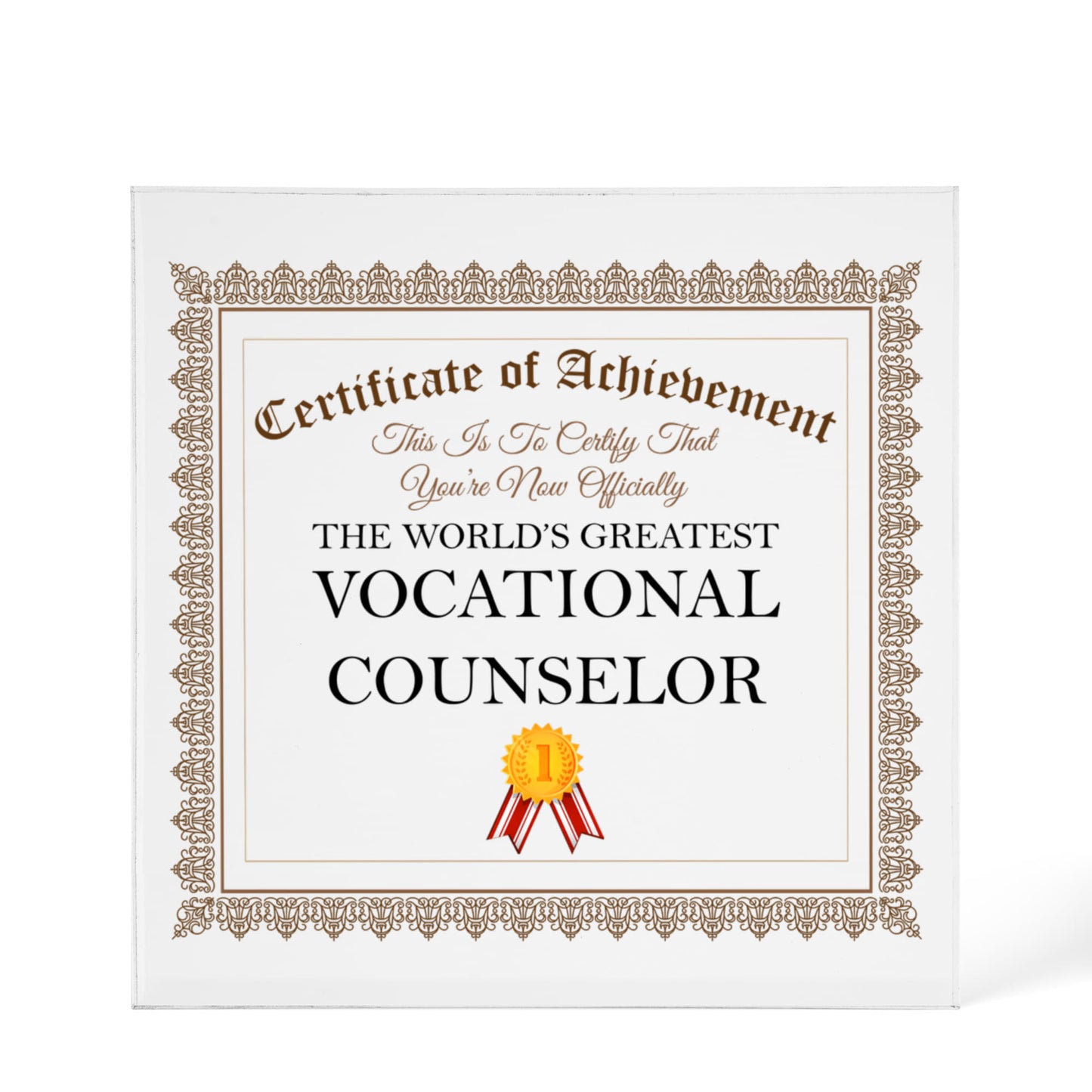 World's Greatest Vocational Counselor - 6" x 6" Acrylic Block