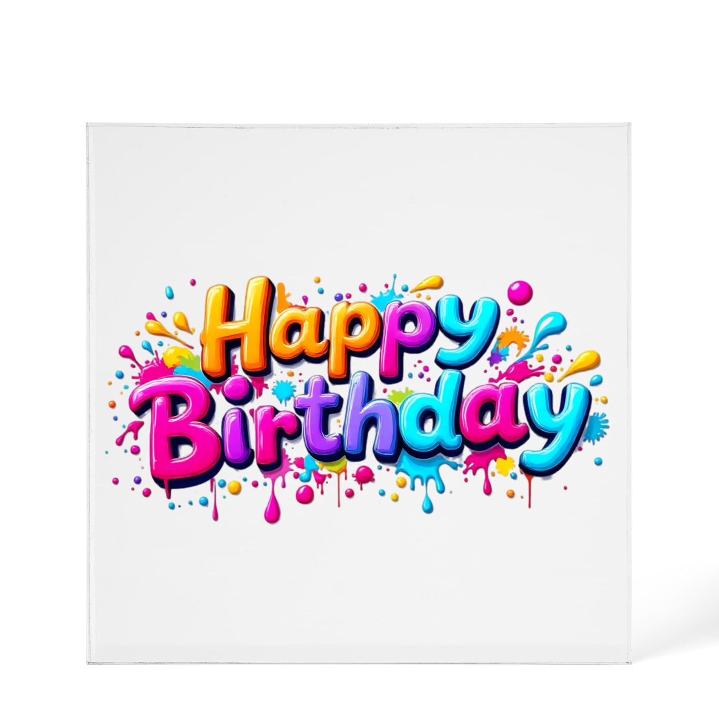 Happy Birthday 029 - 6" x 6" Acrylic Block