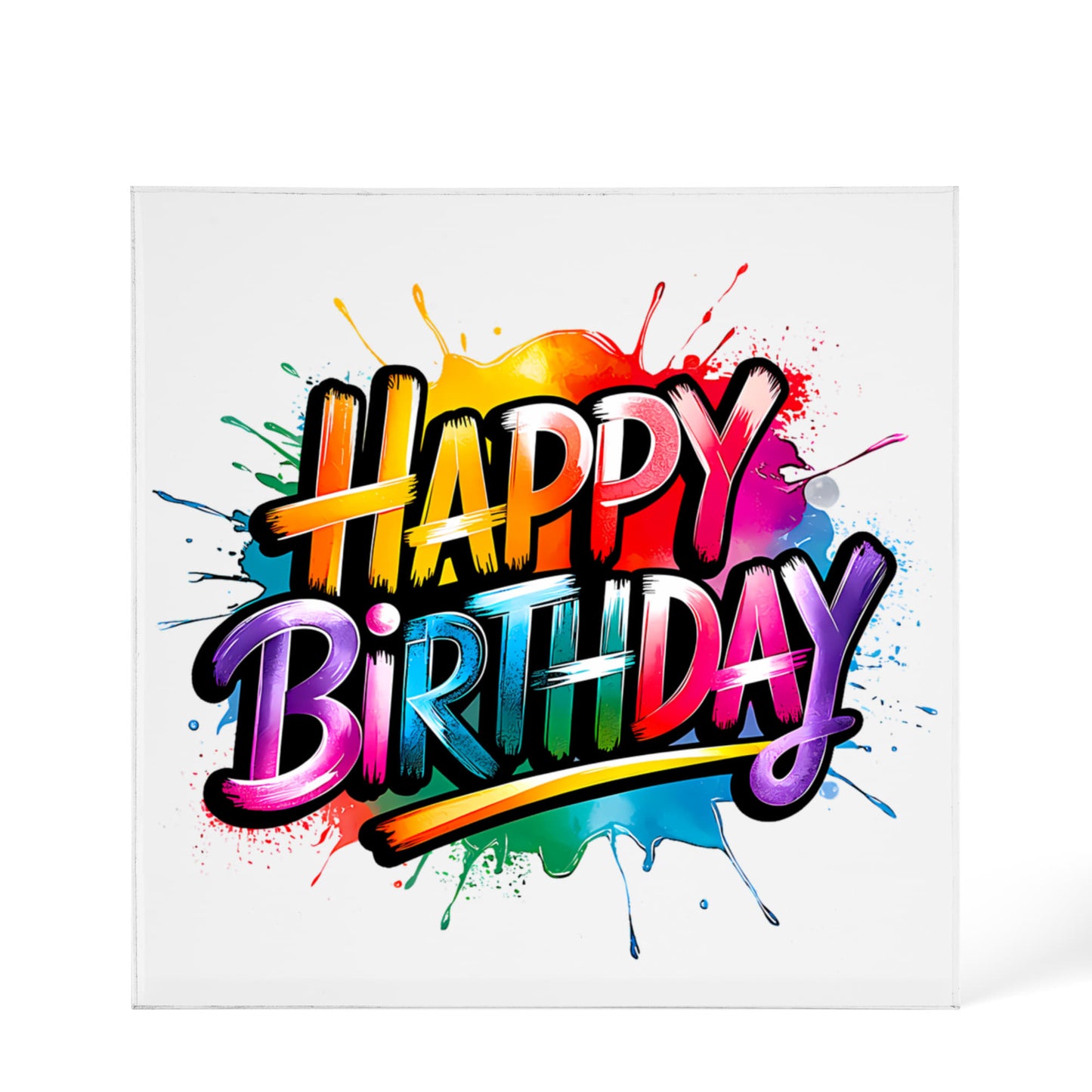 Happy Birthday 005 - 6" x 6" Acrylic Block