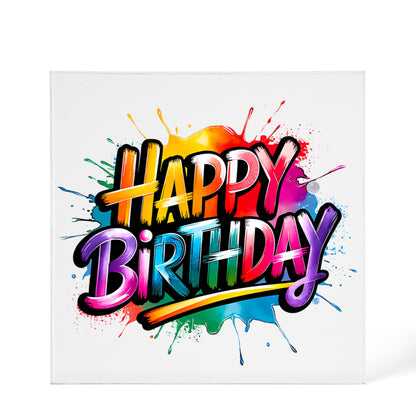 Happy Birthday 005 - 6" x 6" Acrylic Block