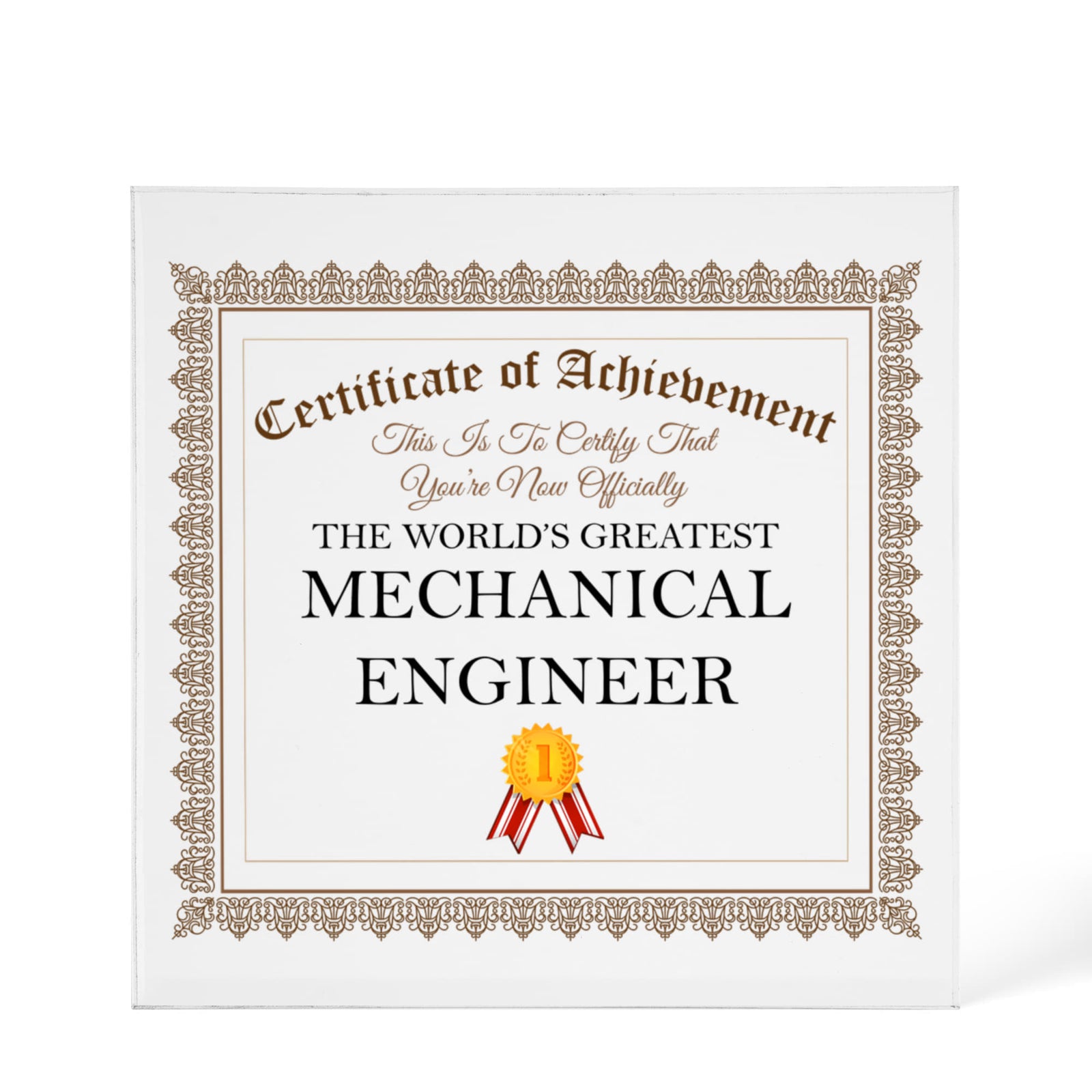 World's Greatest Mechanical Engineer - 6" x 6" Acrylic Block
