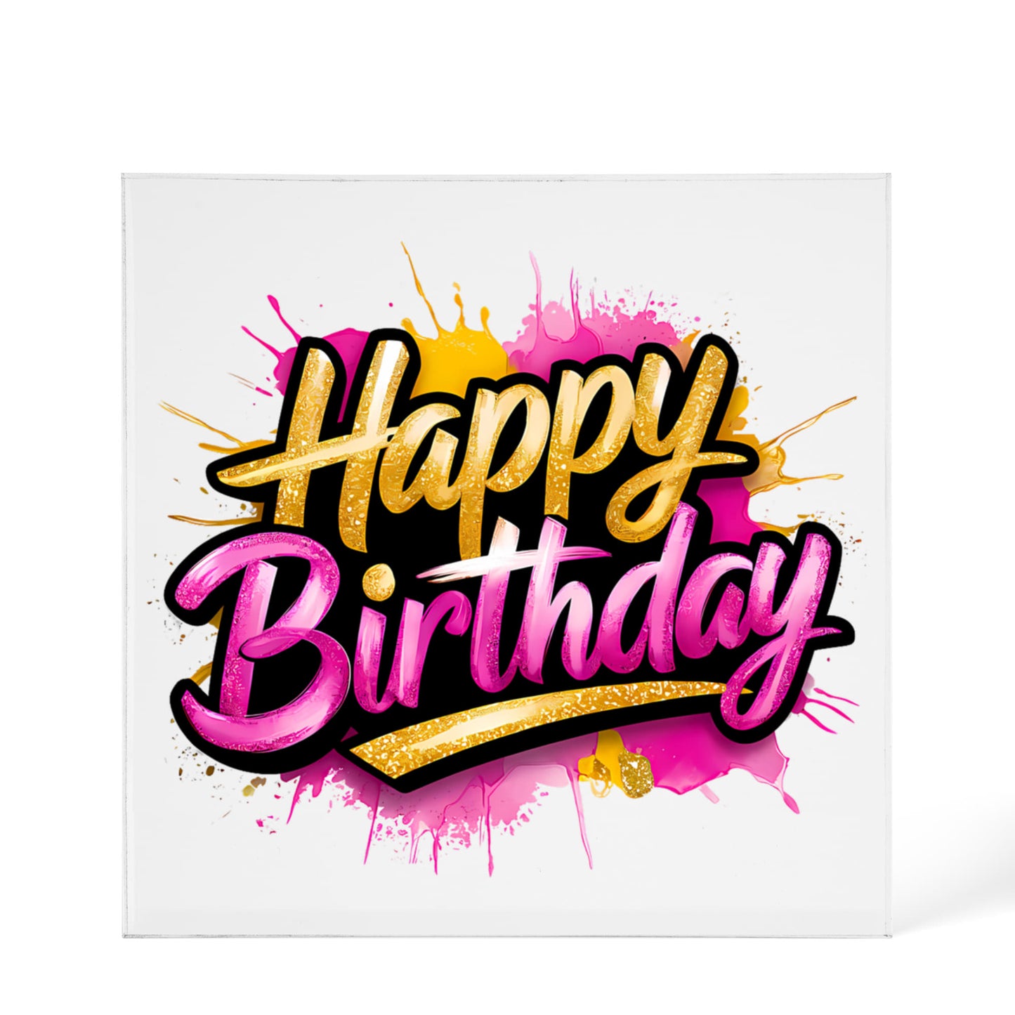 Happy Birthday 013 - 6" x 6" Acrylic Block