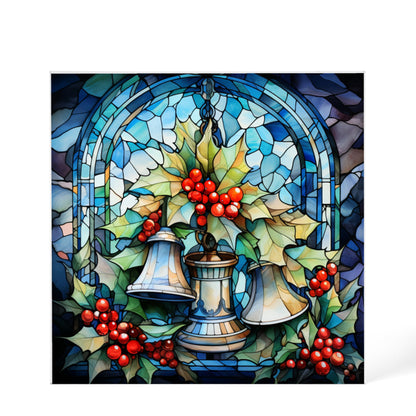 Christmas Stained Glass Style Design 024 - 6" x 6" Acrylic Block