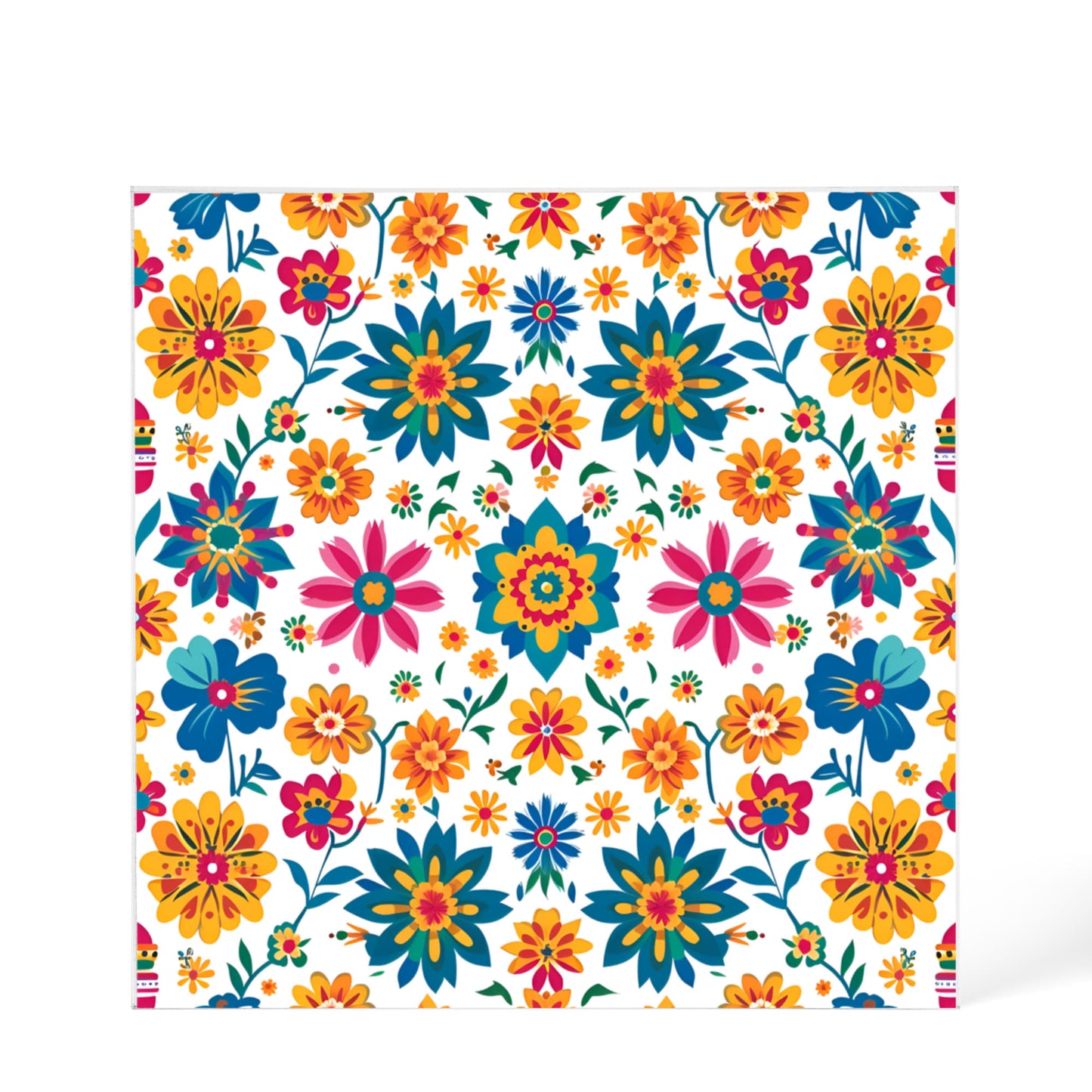 Mexican Floral Fiesta Pattern 025 - 6" x 6" Acrylic Block