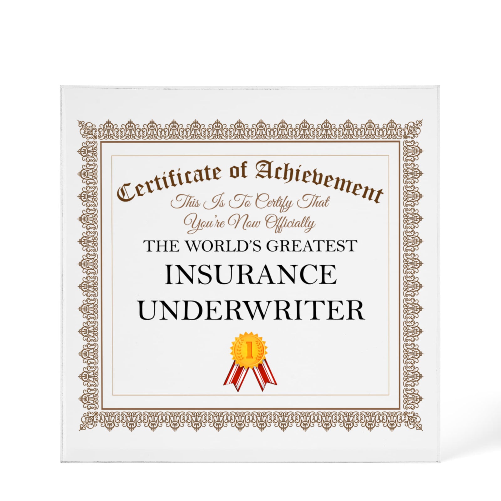 World's Greatest Insurance Underwriter - 6" x 6" Acrylic Block
