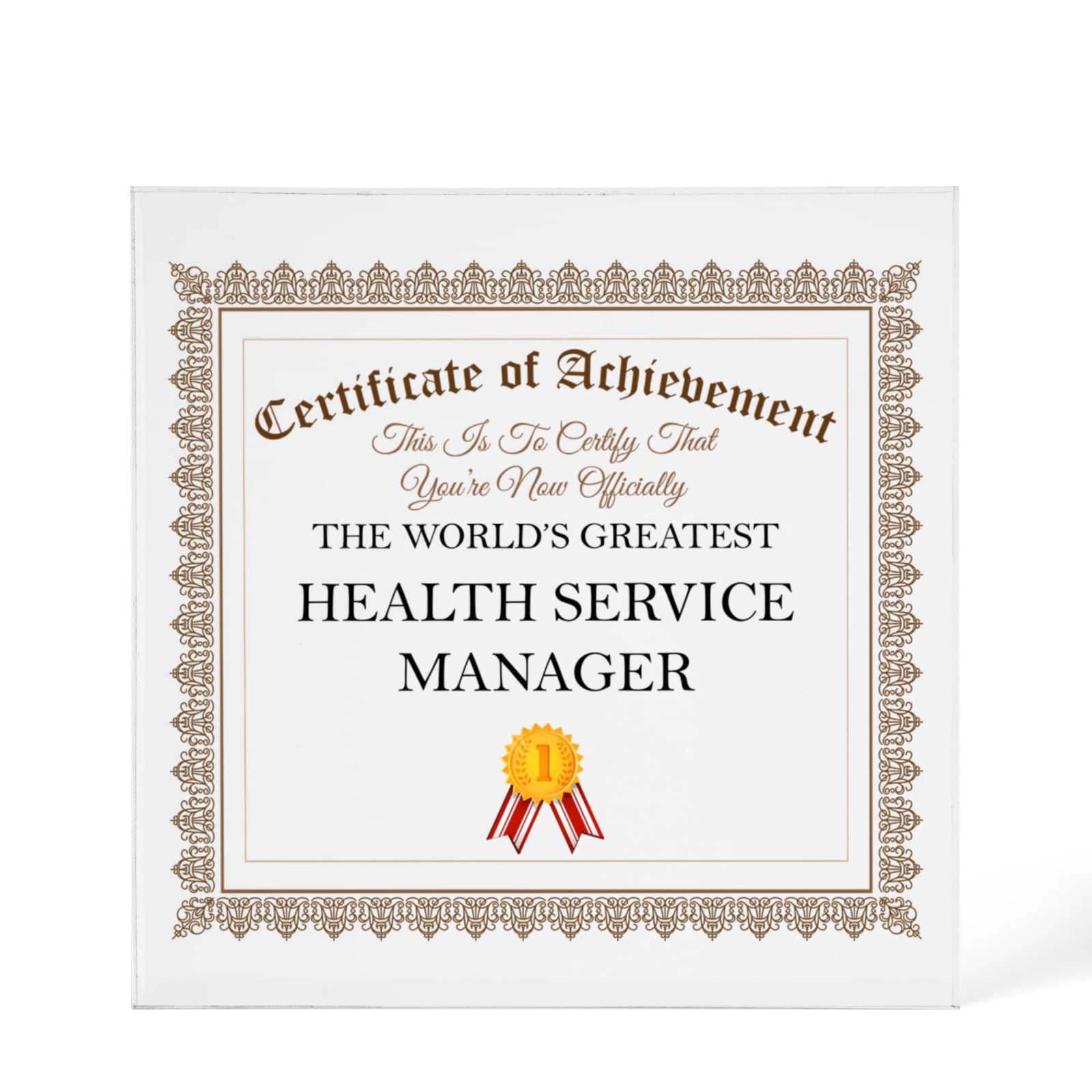 World's Greatest Health Service Manager - 6" x 6" Acrylic Block