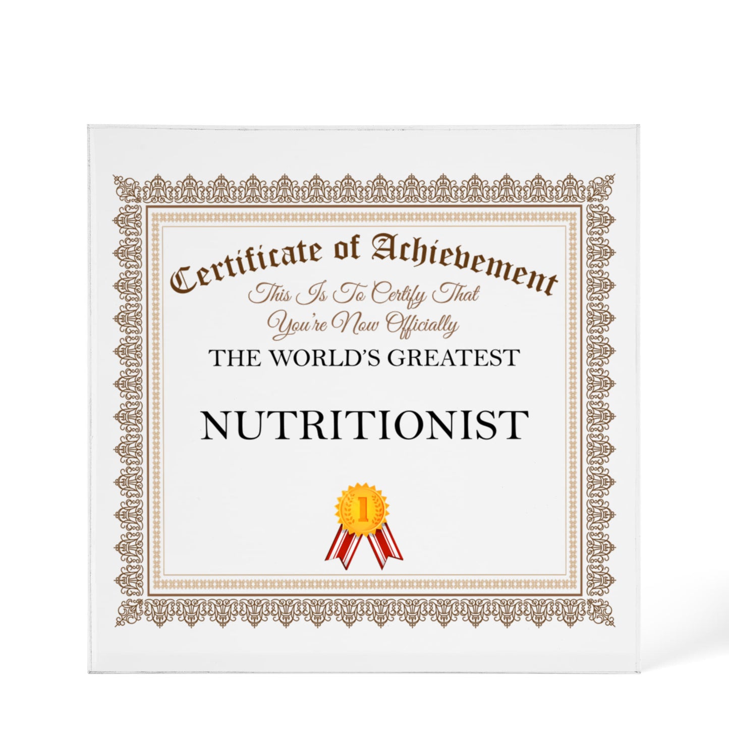 World's Greatest Nutritionist - 6" x 6" Acrylic Block