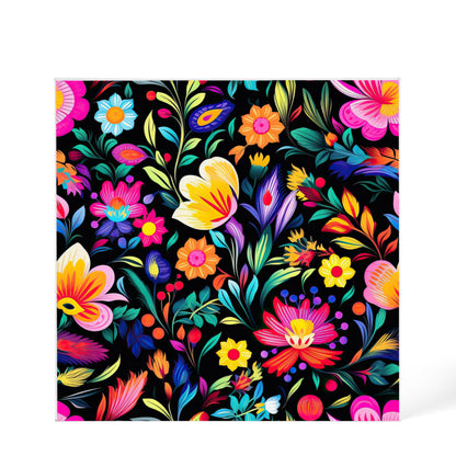 Mexican Floral Fiesta Pattern 031 - 6" x 6" Acrylic Block