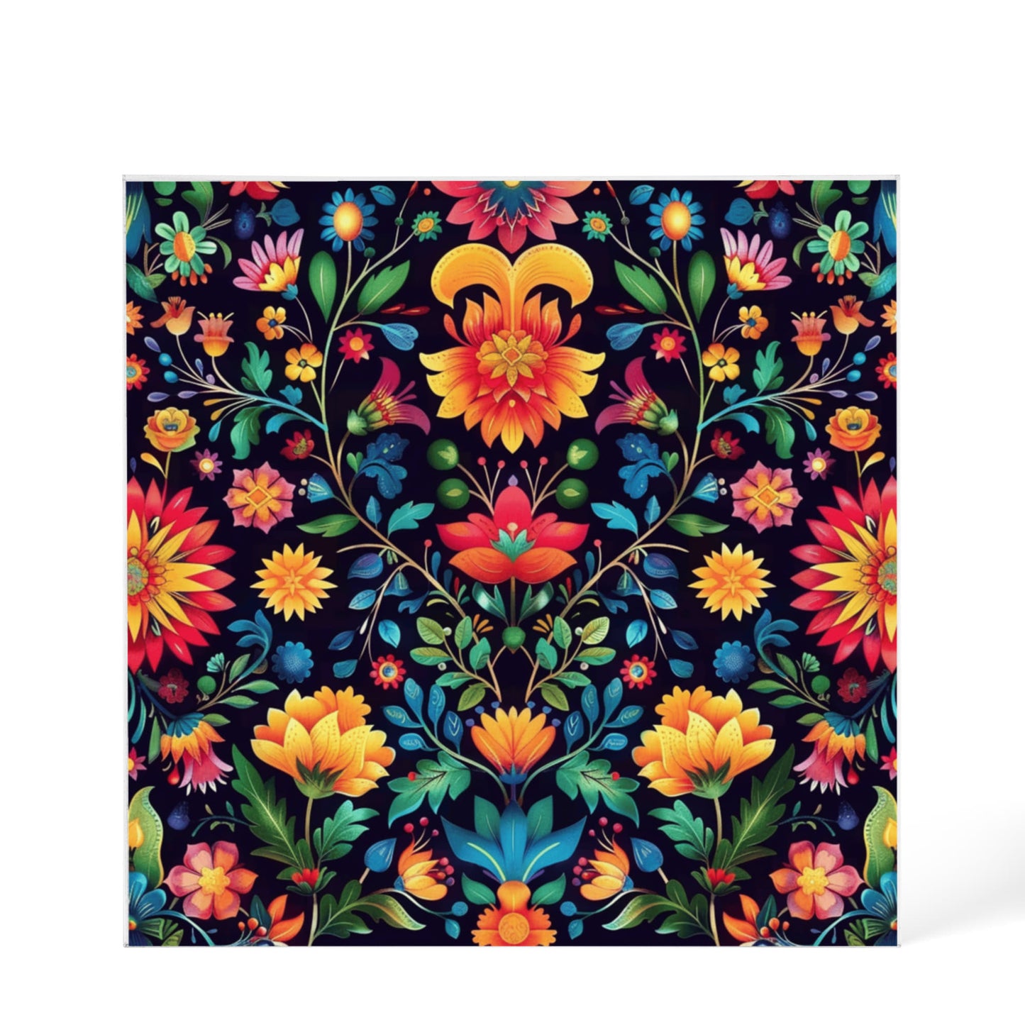 Mexican Floral Fiesta Pattern 063 - 6" x 6" Acrylic Block