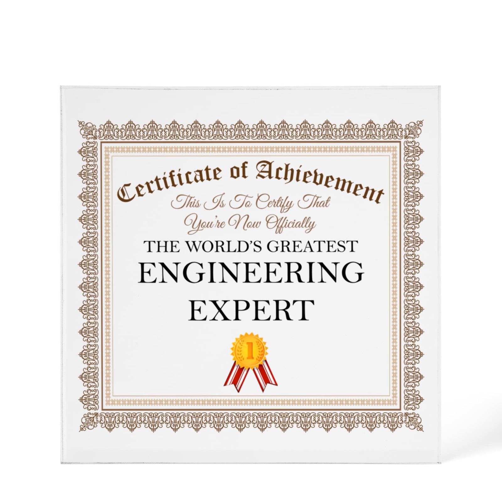 World's Greatest Engineering Expert - 6" x 6" Acrylic Block