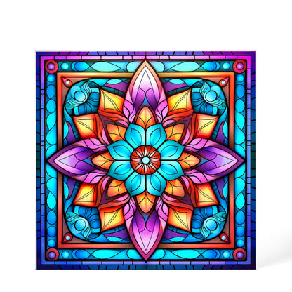 Mandala Stained Glass Style Design 006 - 6" x 6" Acrylic Block