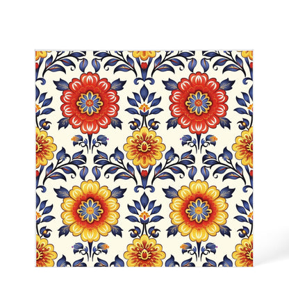 Mexican Floral Fiesta Pattern 044 - 6" x 6" Acrylic Block