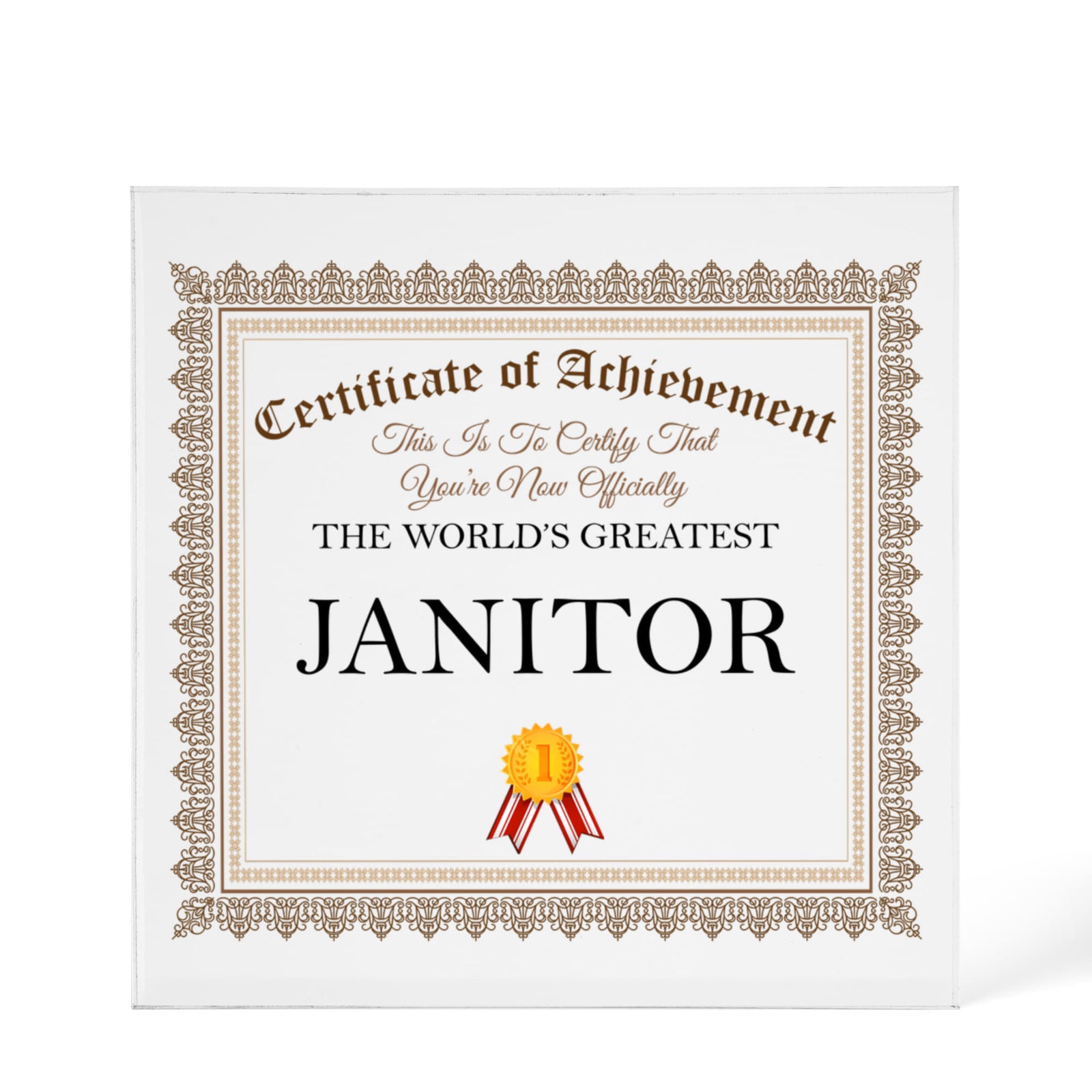 World's Greatest Janitor - 6" x 6" Acrylic Block