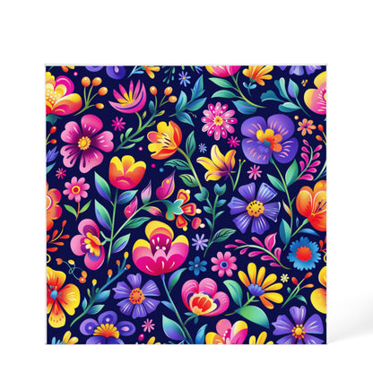 Mexican Floral Fiesta Pattern 065 - 6" x 6" Acrylic Block