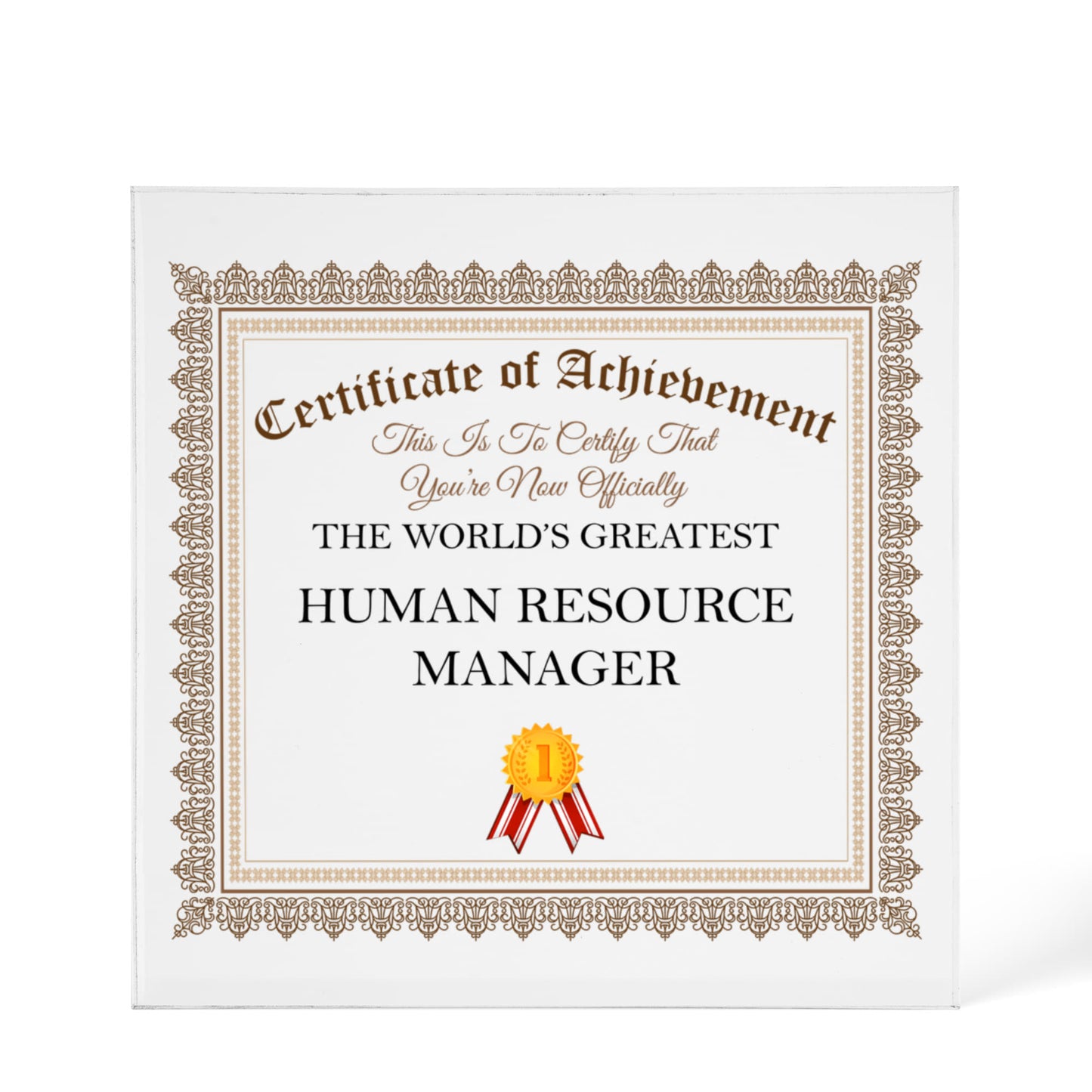World's Greatest Human Resource Manager - 6" x 6" Acrylic Block