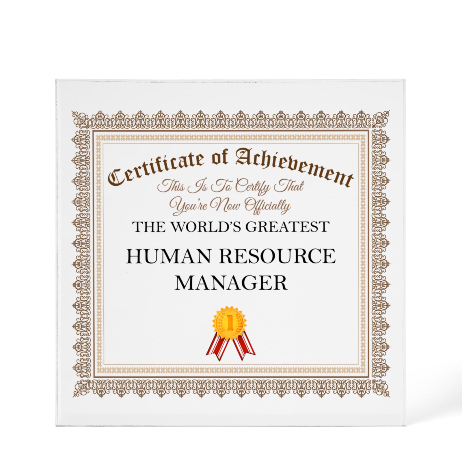 World's Greatest Human Resource Manager - 6" x 6" Acrylic Block