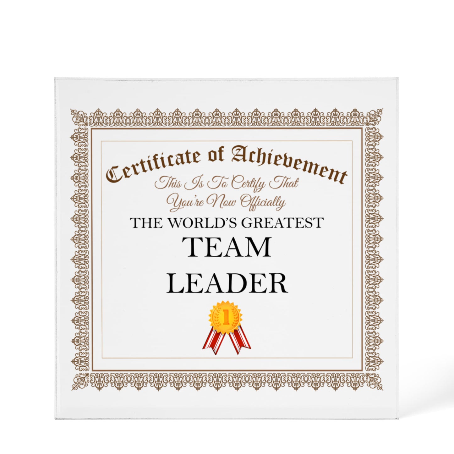 World's Greatest Team Leader - 6" x 6" Acrylic Block