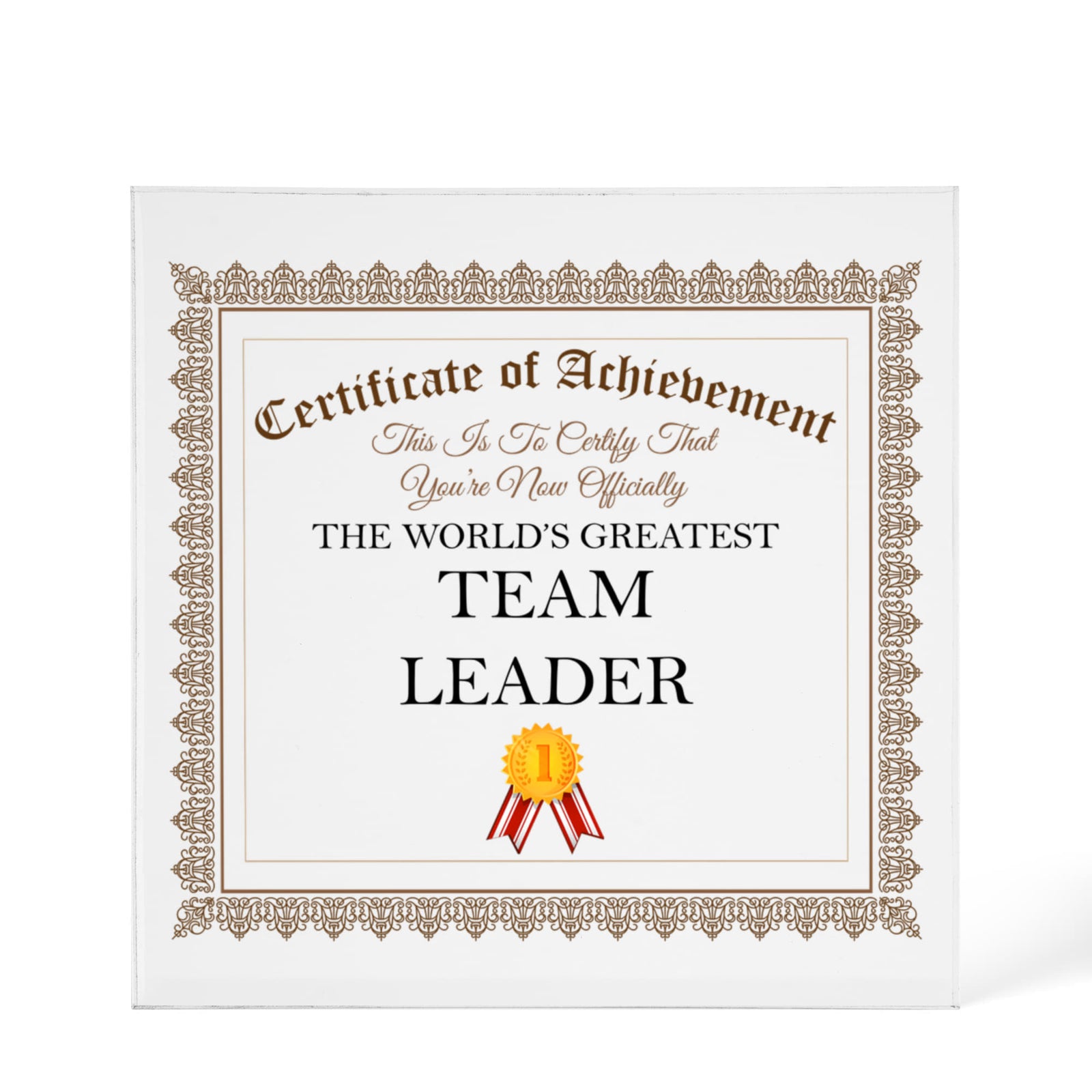 World's Greatest Team Leader - 6" x 6" Acrylic Block