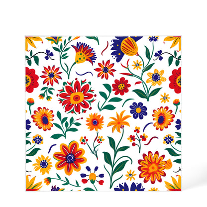 Mexican Floral Fiesta Pattern 024 - 6" x 6" Acrylic Block