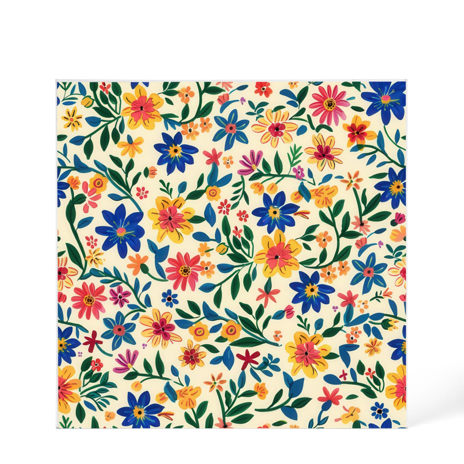 Mexican Floral Fiesta Pattern 006 - 6" x 6" Acrylic Block