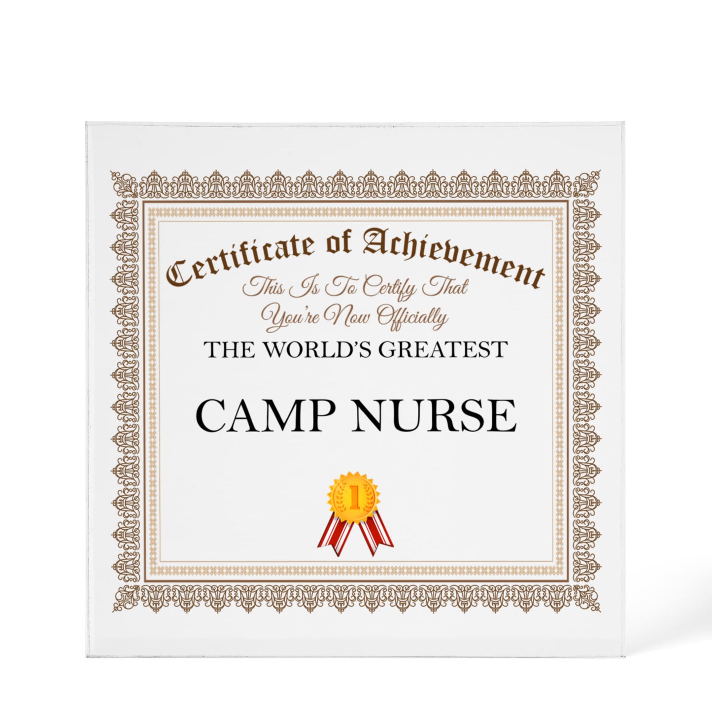 World's Greatest Camp Nurse - 6" x 6" Acrylic Block