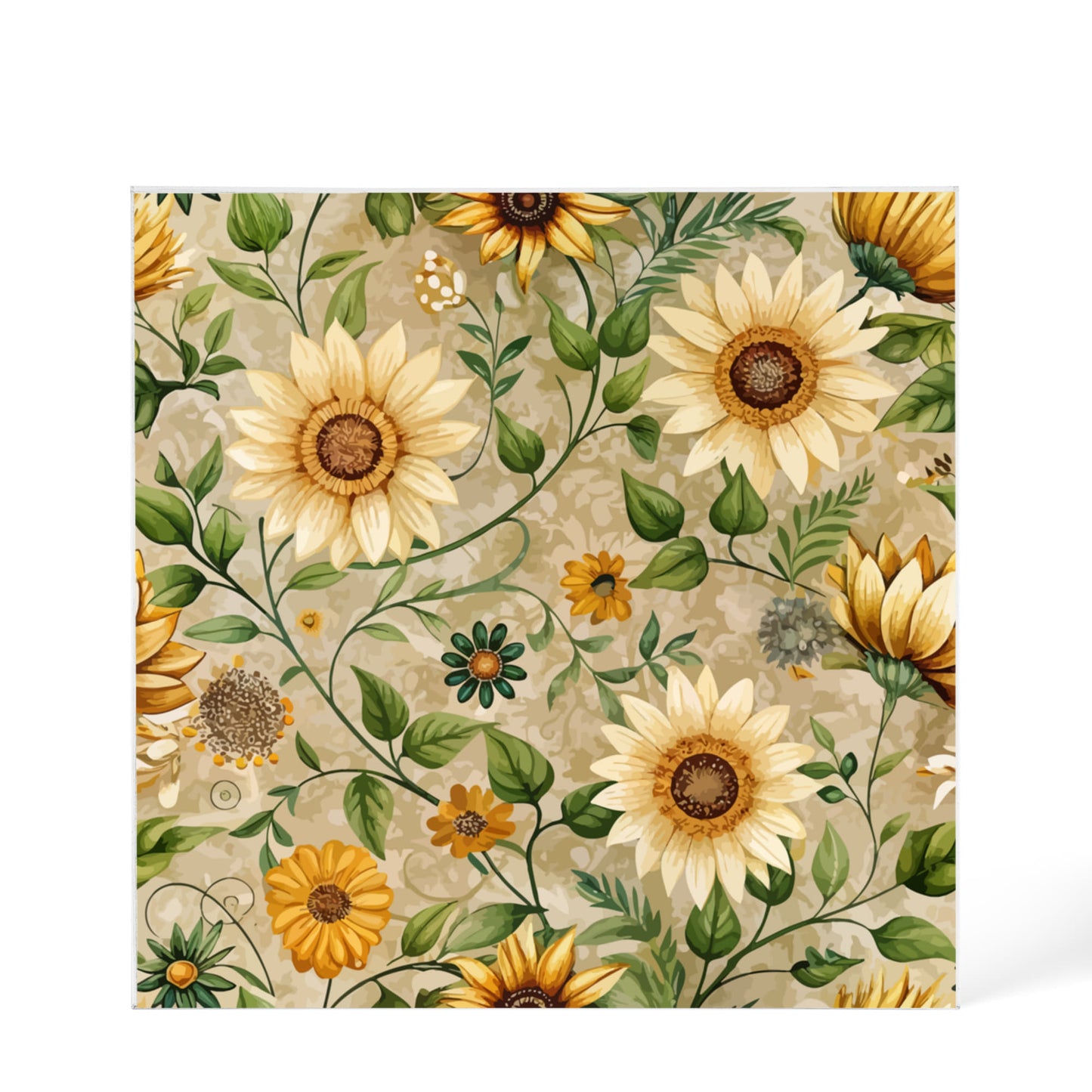 Folk Floral Pattern, Appalachian Inspired 01 - 6" x 6" Acrylic Block