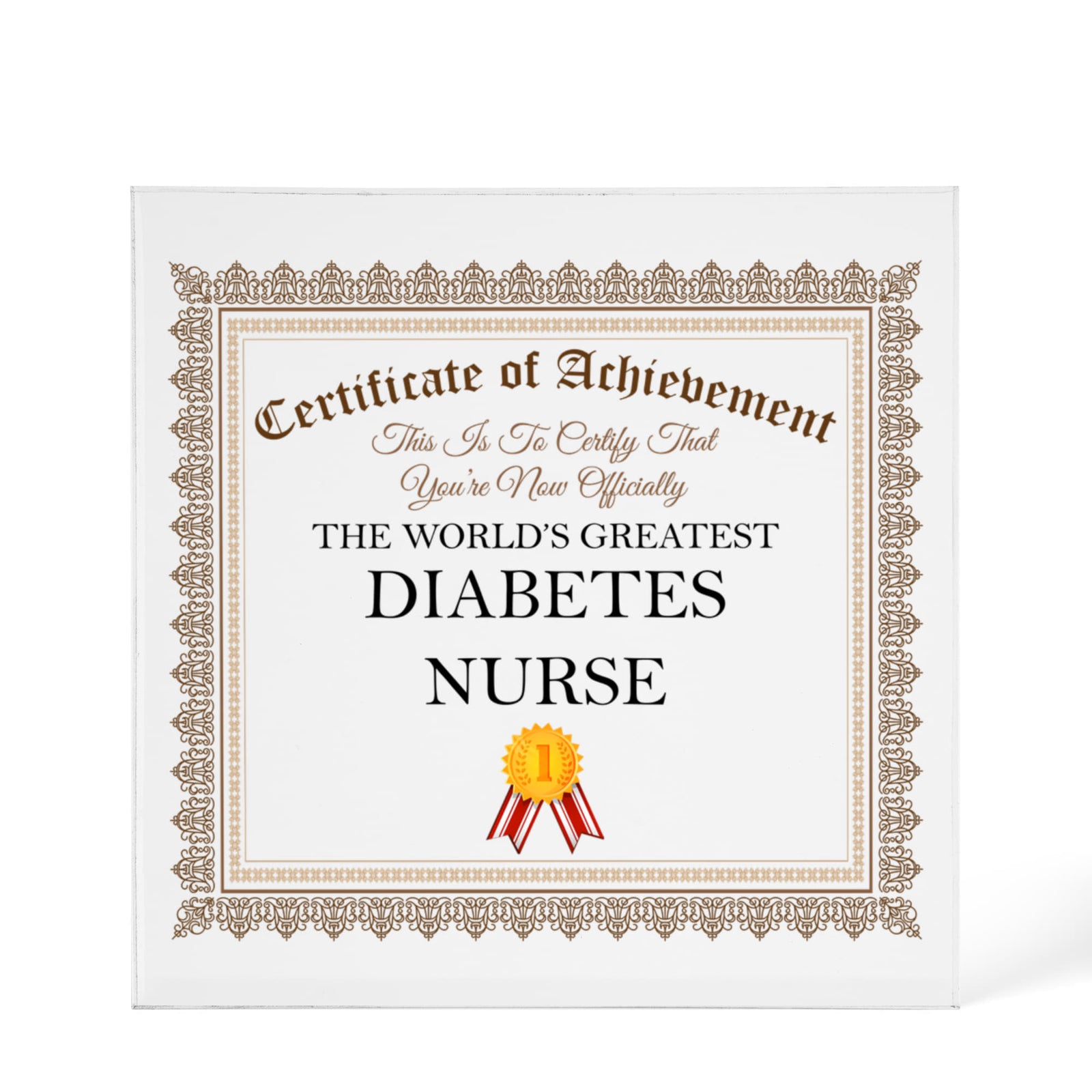 World's Greatest Diabetes Nurse - 6" x 6" Acrylic Block