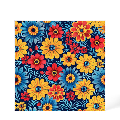 Mexican Floral Fiesta Pattern 045 - 6" x 6" Acrylic Block