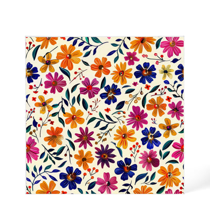 Mexican Floral Fiesta Pattern 008 - 6" x 6" Acrylic Block